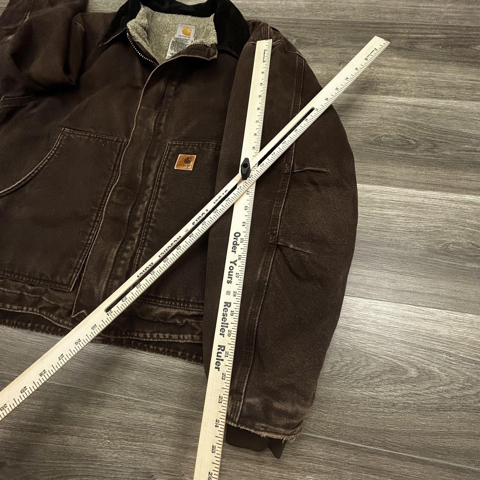 Vintage Carhartt Jacket Mens Medium Brown Detroit Canvas Sherpa Bomber J164 DKB