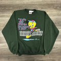 Vintage Looney Tunes Tweety Sweatshirt Mens XL Green I Can Only Please 90s