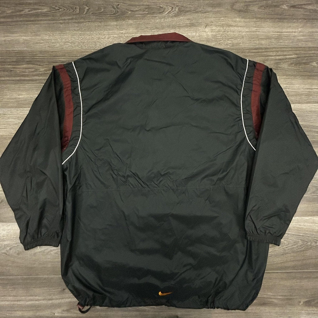 Vintage Nike Windbreaker Jacket Mens XL Black 1/4 Zip Pullover Center Swoosh 90s