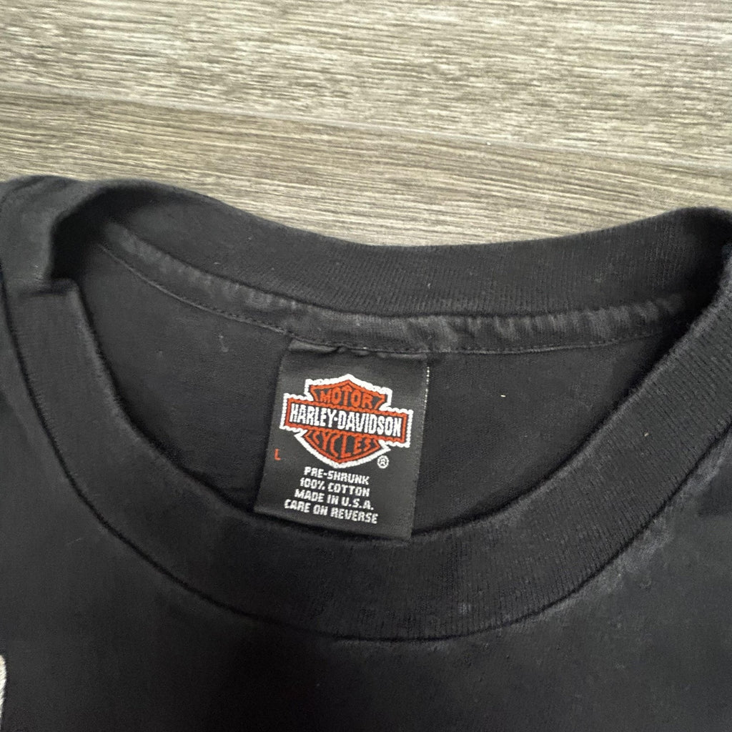 Vintage Harley Davidson Shirt Mens Large Black Eagle Pocket Single Stitch 90s