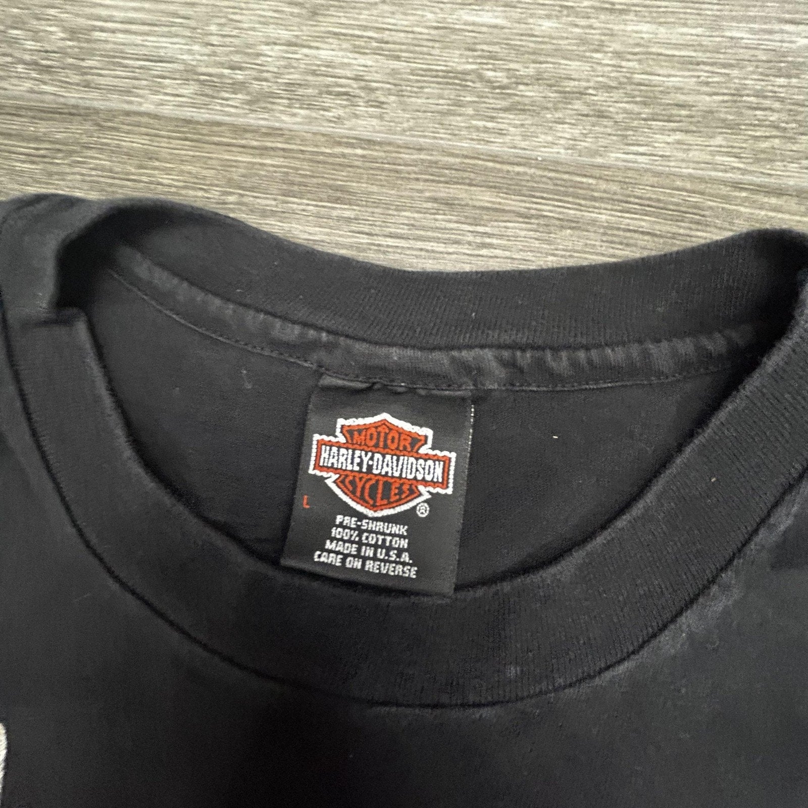 Vintage Harley Davidson Shirt Mens Large Black Eagle Pocket Single Stitch 90s