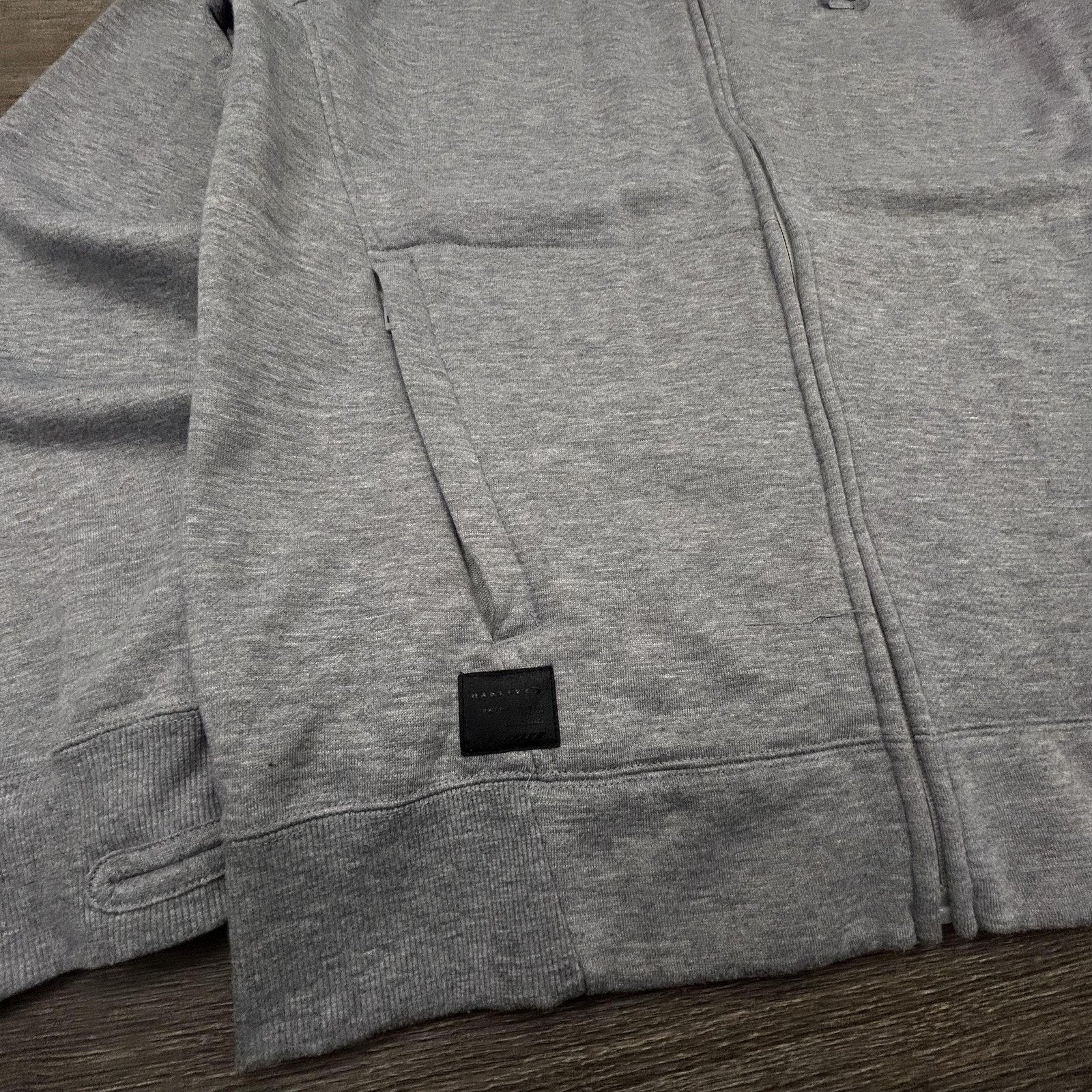 Oakley Sweatshirt Mens Large Gray Full Zip Fleece High Neck Logo Pockets Gorp