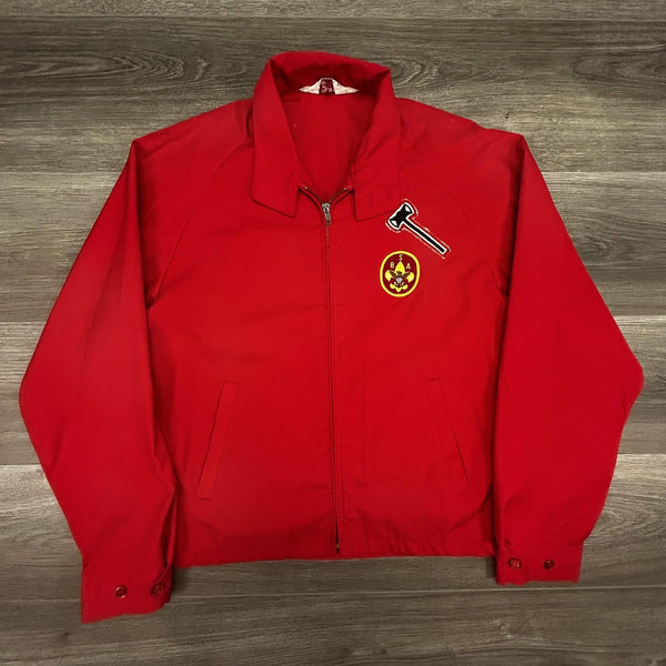 Vintage 60s Boy Scouts Of America Jacket Mens Medium Red Canvas Talon Zip USA