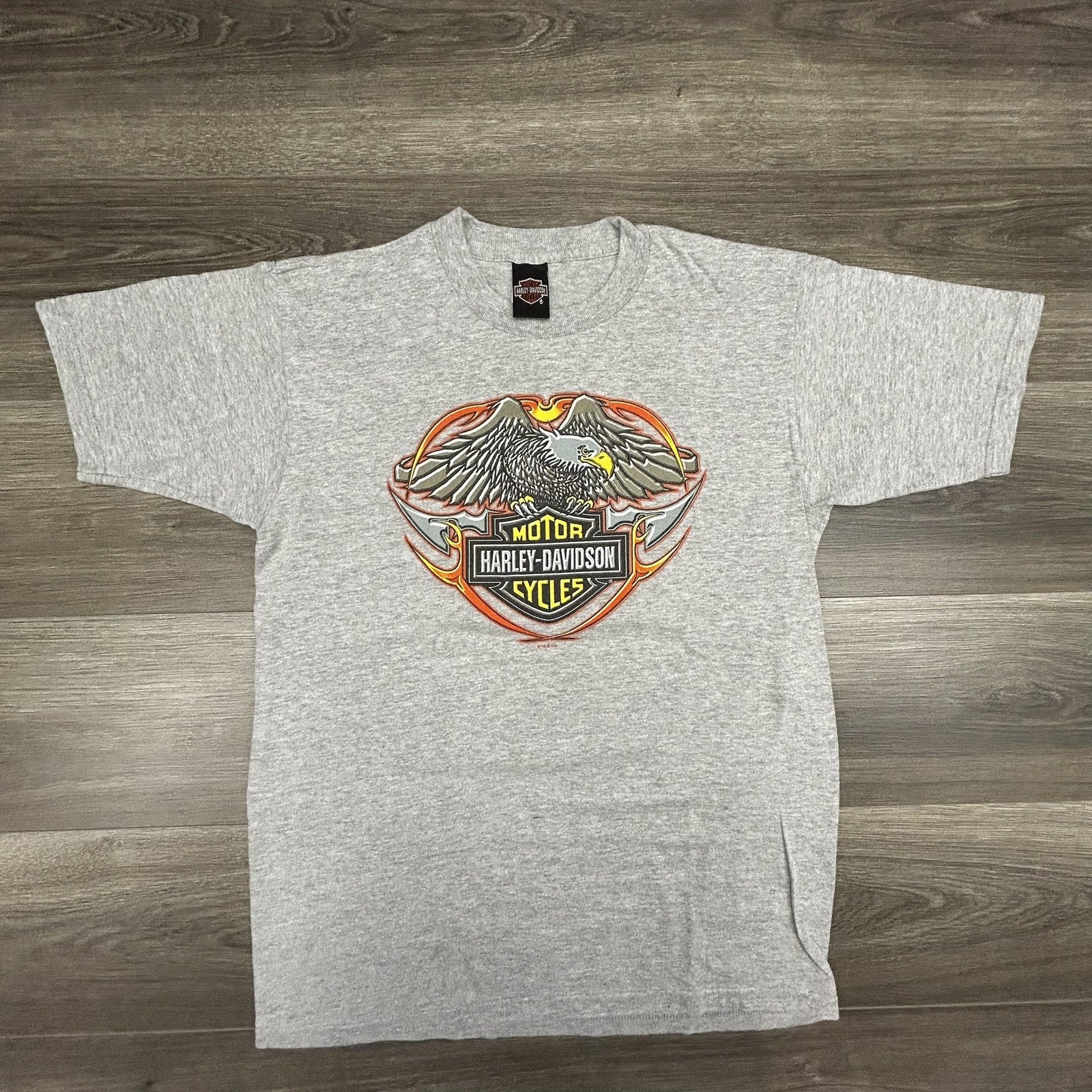 Vintage Harley Davidson Shirt Mens Large Gray Eagle Powertrain Tour 1999 USA 90s