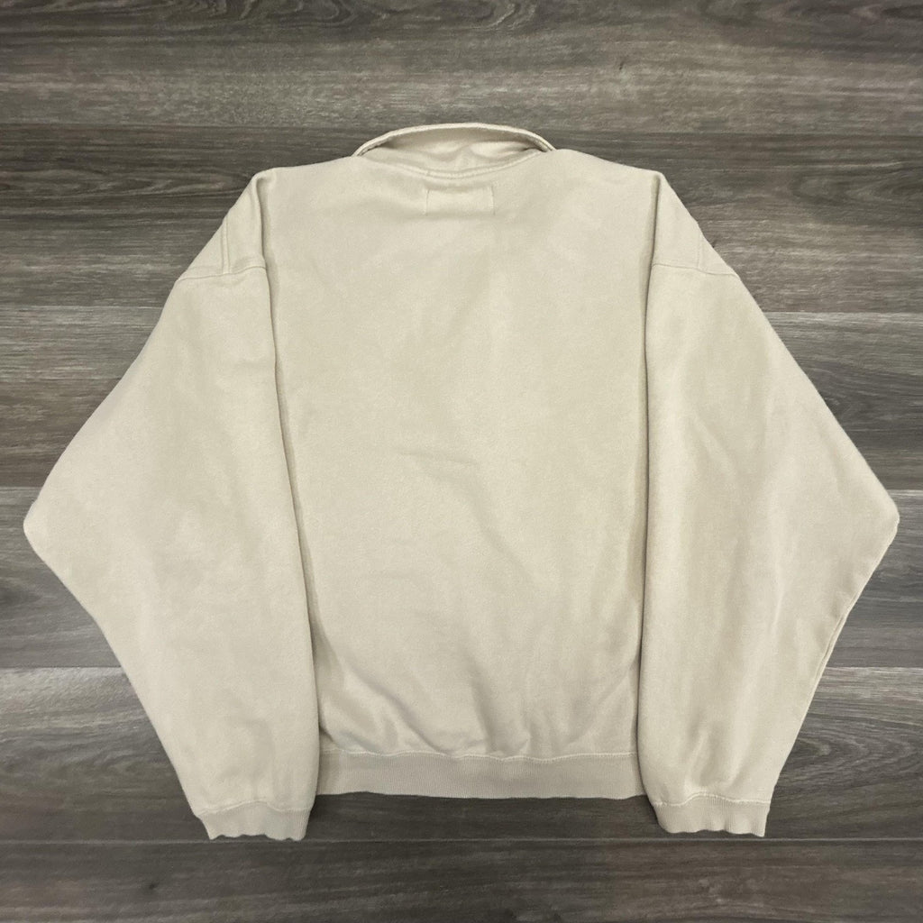 Vintage Reebok 1/4 Zip Pullover Sweatshirt Mens Large Beige Mock Neck 90s Jacket