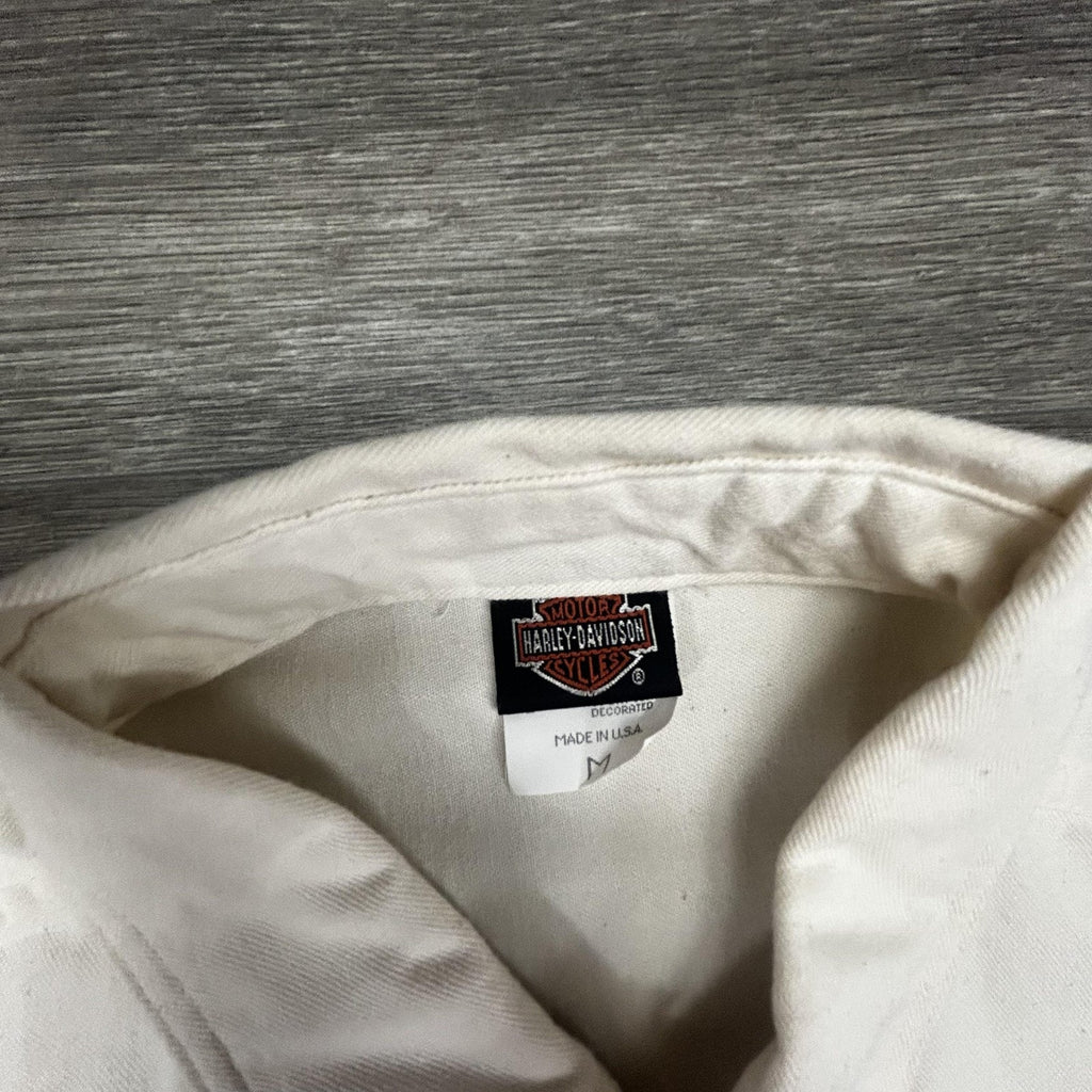 Vintage Harley Davidson Shirt Mens Medium White Sturgis 1997 Biker Short Sleeve