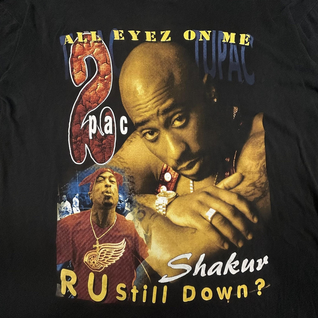 Vintage Tupac Rap Tee Shirt Mens XL Black 2Pac All Eyez On Me Heaven Ghetto RARE