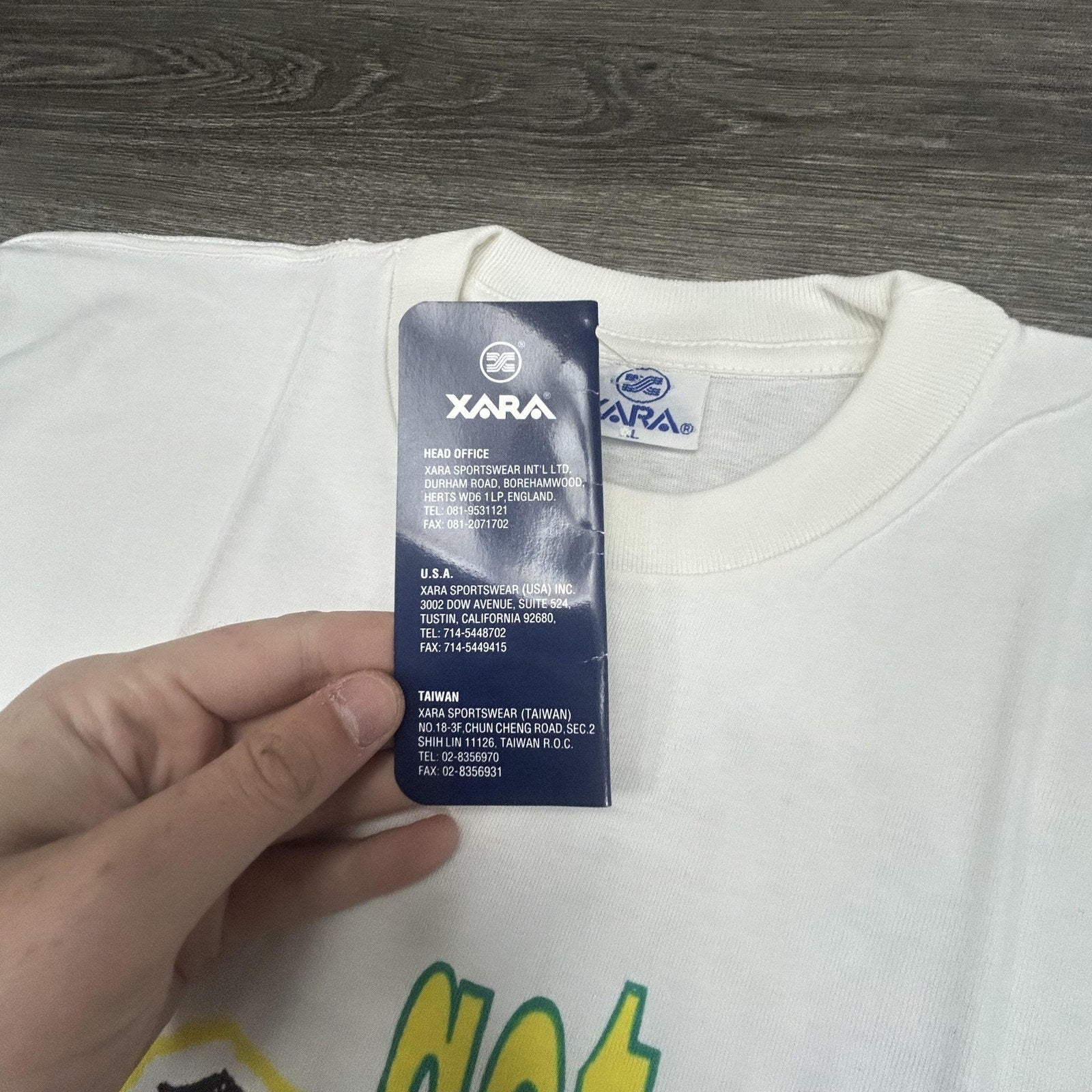 Vintage World Cup Shirt Mens Large White Xara Soccer Trash Talk Deadstock 90s