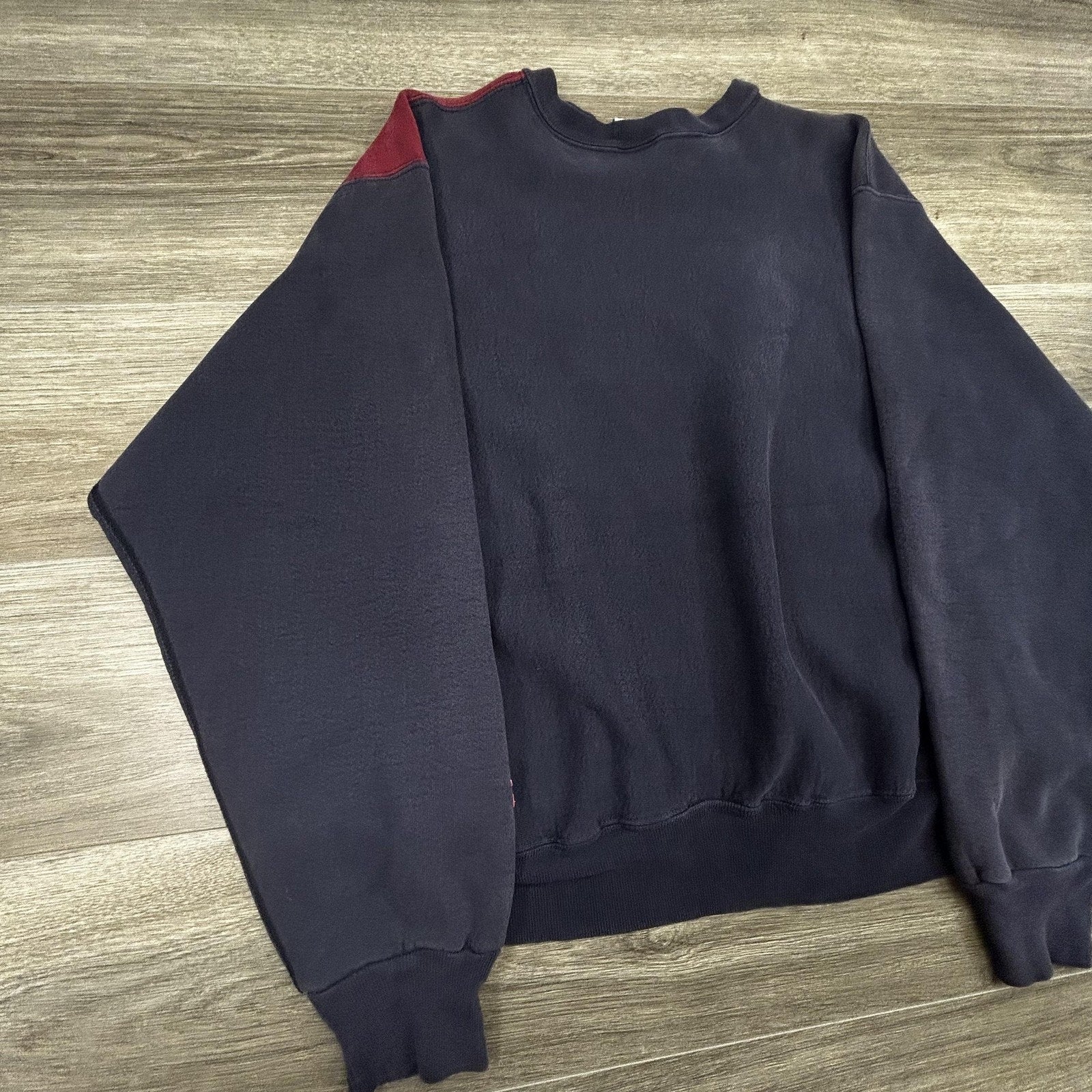 Vintage West Point Sweatshirt Mens 2XL Navy Red Reverse Weave Colorblock 90s USA