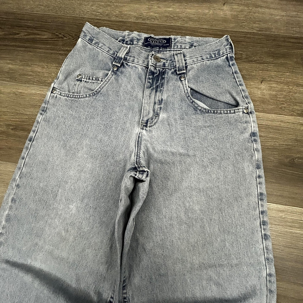 Vintage Lee Pipes Jeans Mens 28x29 Light Wash Wide Leg Baggy Rave JNCO Y2K