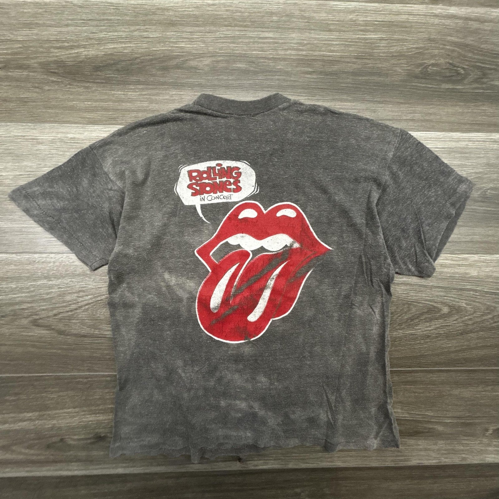 Vintage Rolling Stones Shirt Mens Small Gray US Tour 1978 Dragon 70s Made USA