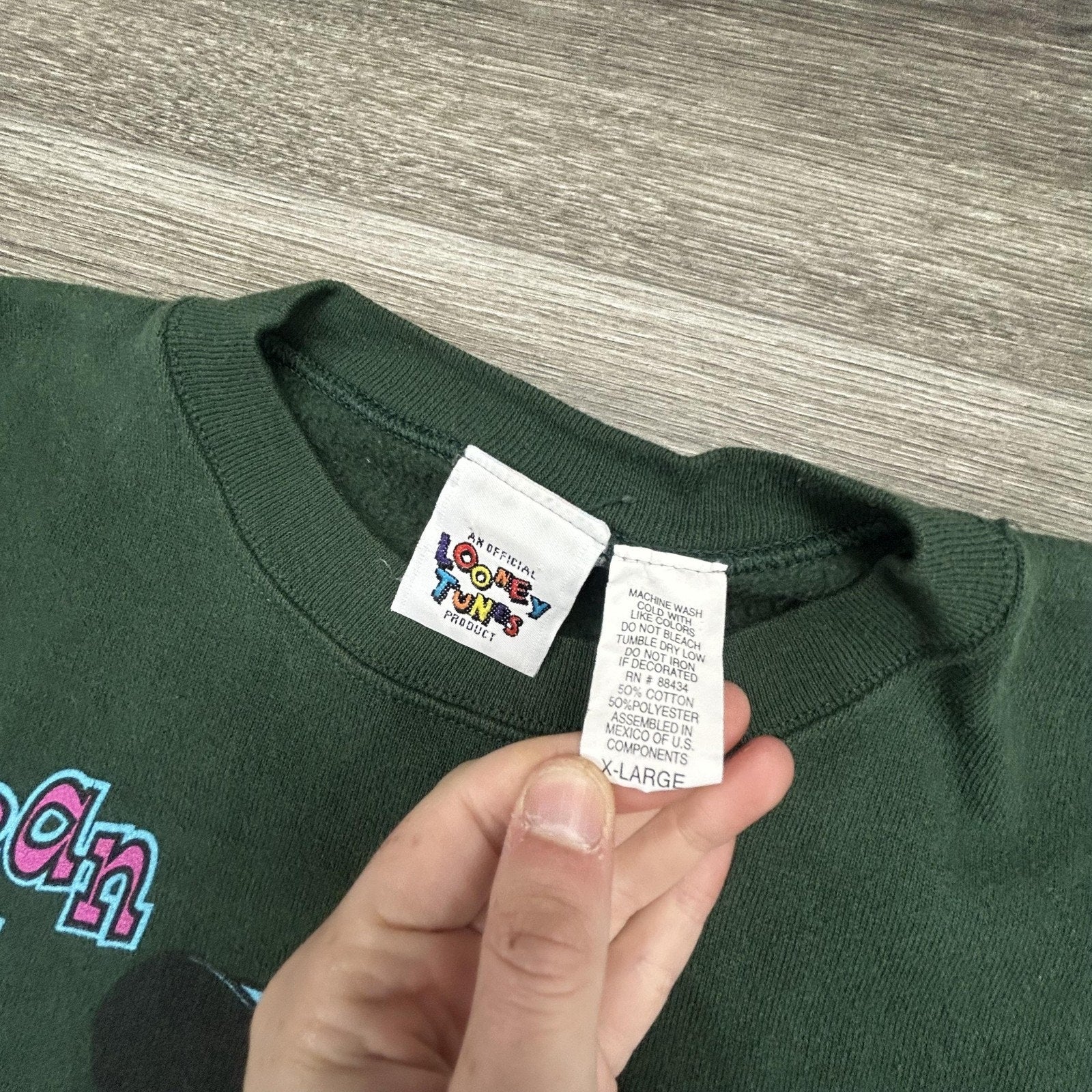 Vintage Looney Tunes Tweety Sweatshirt Mens XL Green I Can Only Please 90s