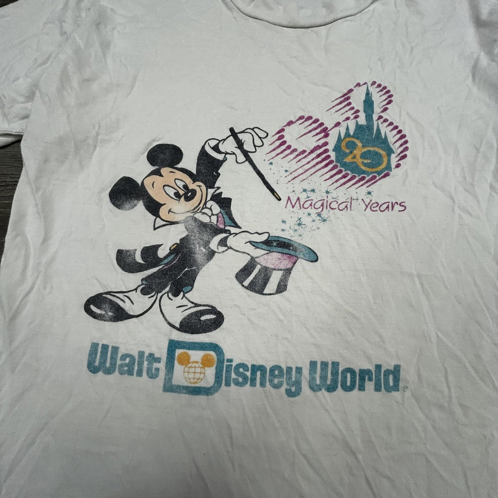 Vintage 80s Disney Mickey Mouse Shirt Mens Medium White 20 Magical Years USA