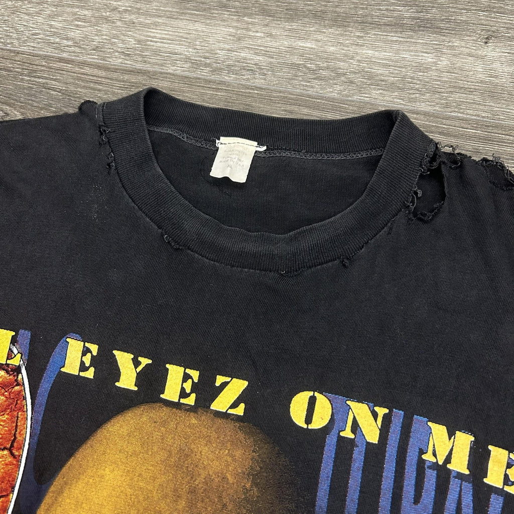 Vintage Tupac Rap Tee Shirt Mens XL Black 2Pac All Eyez On Me Heaven Ghetto RARE