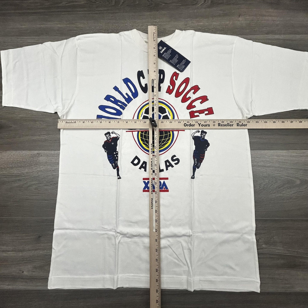 Vintage World Cup Shirt Mens Medium White Dallas XARA Soccer Deadstock USA 90s