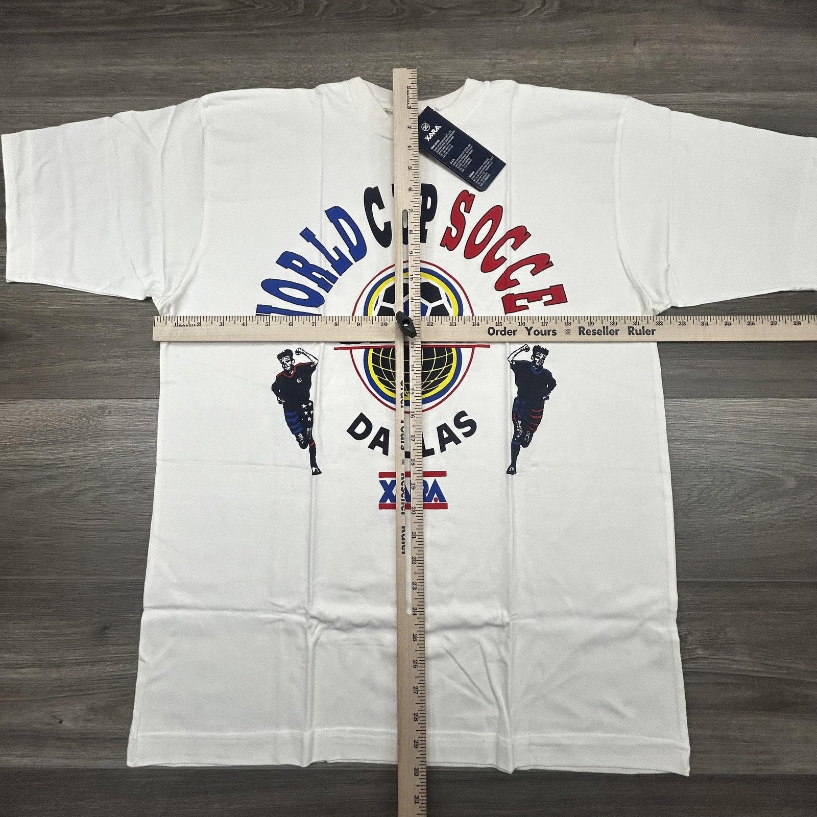 Vintage World Cup Shirt Mens Medium White Dallas XARA Soccer Deadstock USA 90s