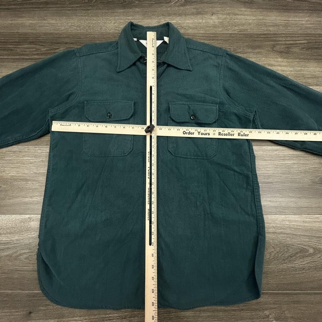 Vintage Woolrich Chamois Flannel Shirt Mens Large Green Long Sleeve Button 90s