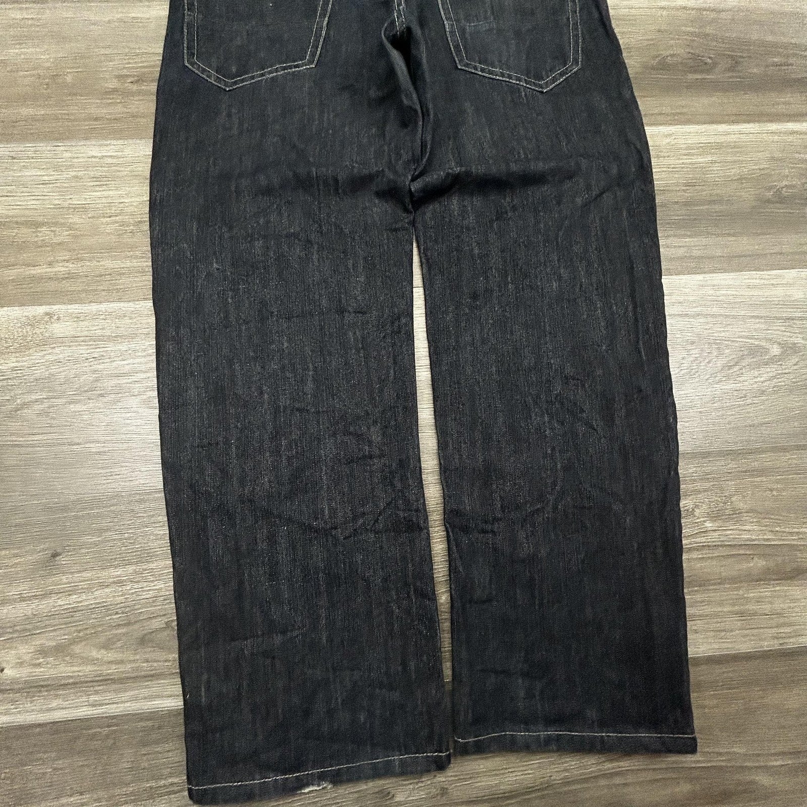 Vintage Southpole Jeans Mens 36x30 Dark Wash Baggy Wide Leg Denim Logo Y2K