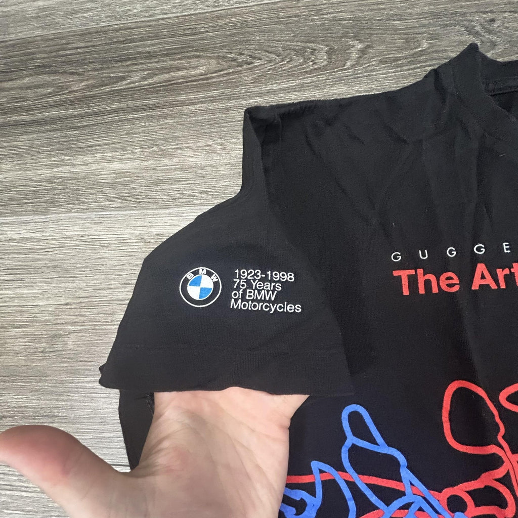 Vintage BMW Motorcycle Guggenheim Museum Shirt Mens Large Black Neon 90s Canada