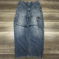 Vintage Guess Cargo Jeans Mens 32x32 Blue Wide Leg Carpenter Baggy Denim Y2K