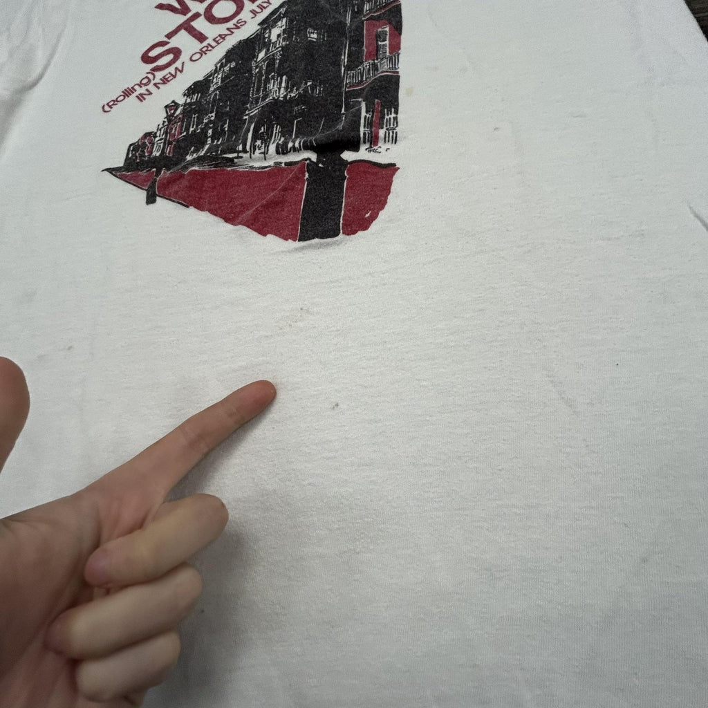 Vintage Rolling Stones Shirt Mens Large White I Was Stoned 1978 New Orleans RARE
