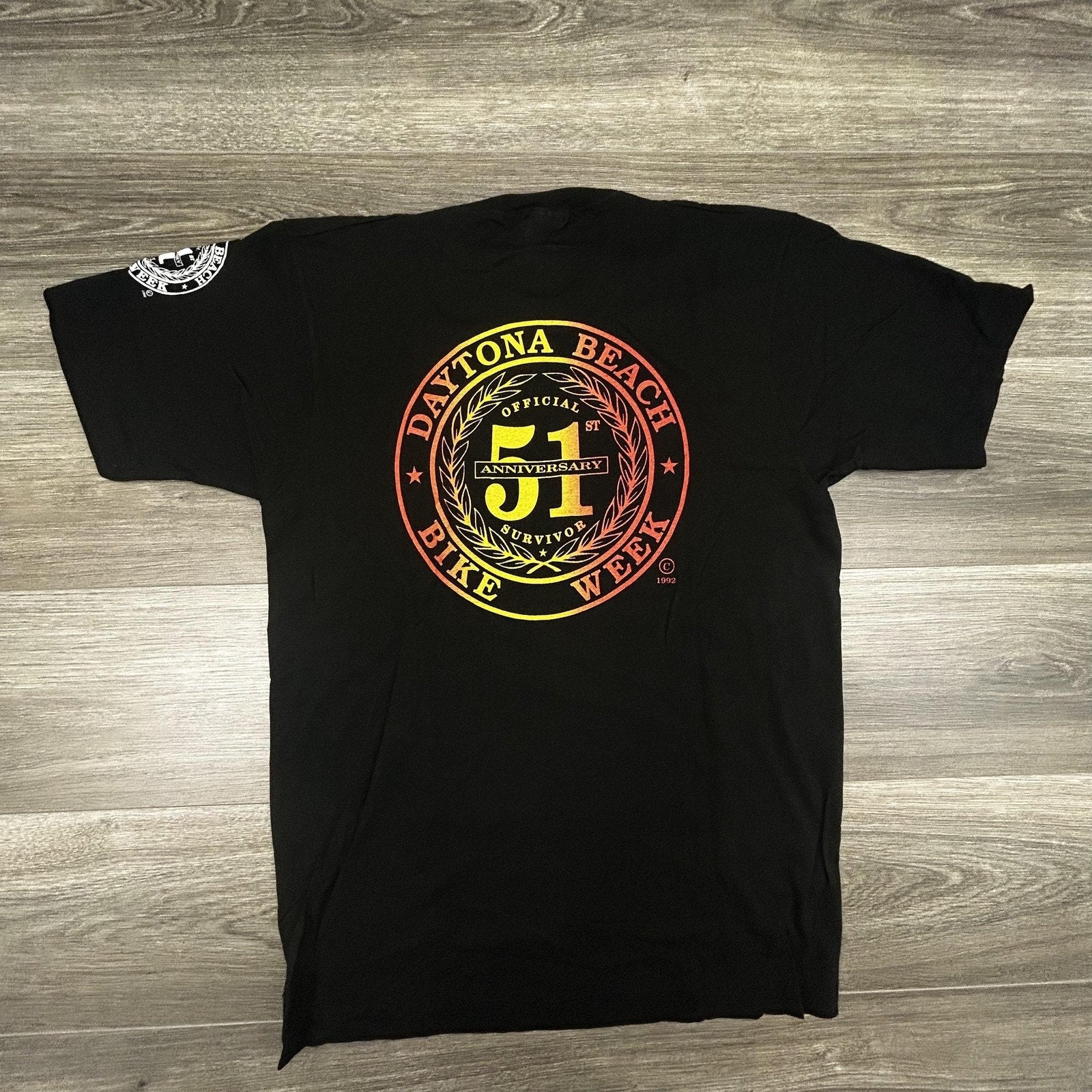 Vintage Daytona Bike Week Shirt Mens Large Black Eagle Single Stitch 90s USA