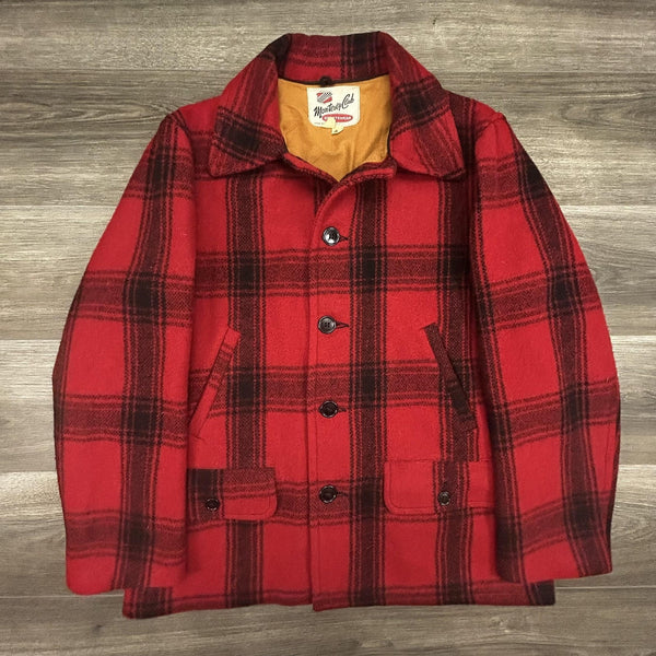 Vintage 50s Monterey Club Wool Coat Mens 40 buffalo Plaid Hunting Mackinaw USA