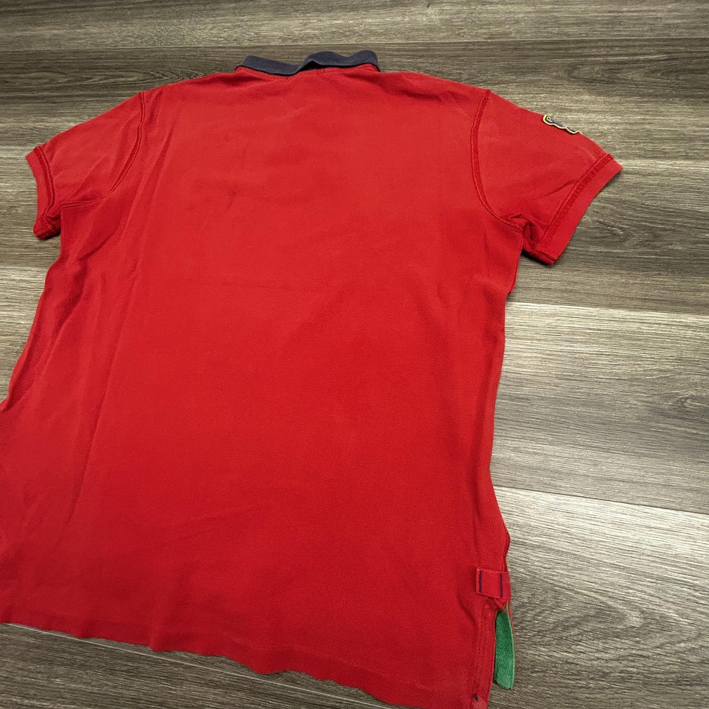 Vintage Polo Ralph Lauren Rugby Polo Shirt Mens Large Red Patch Native Kayak 90s