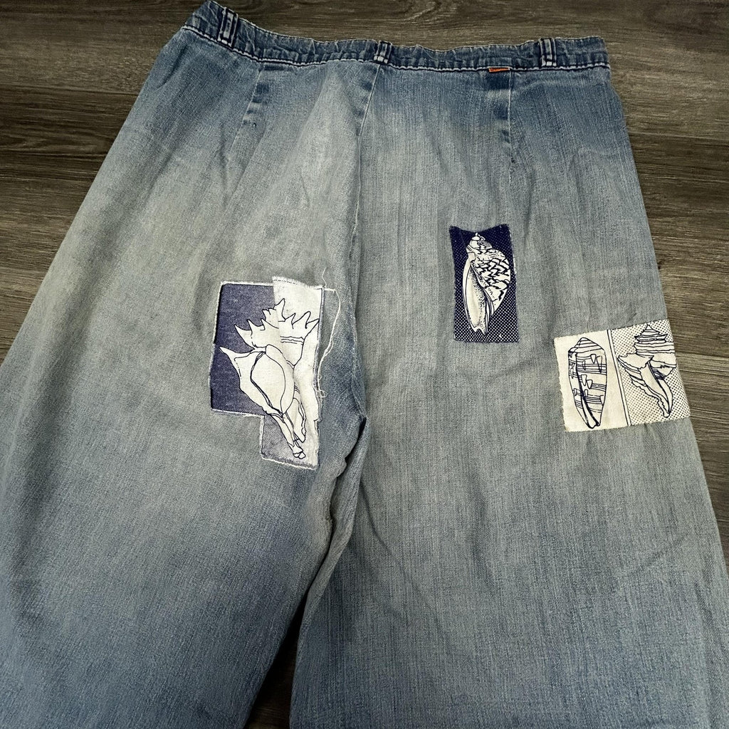Vintage 70s Levis Jeans 32x32 Blue Wide Leg Flare Bell Bottom Talon Orange Tab