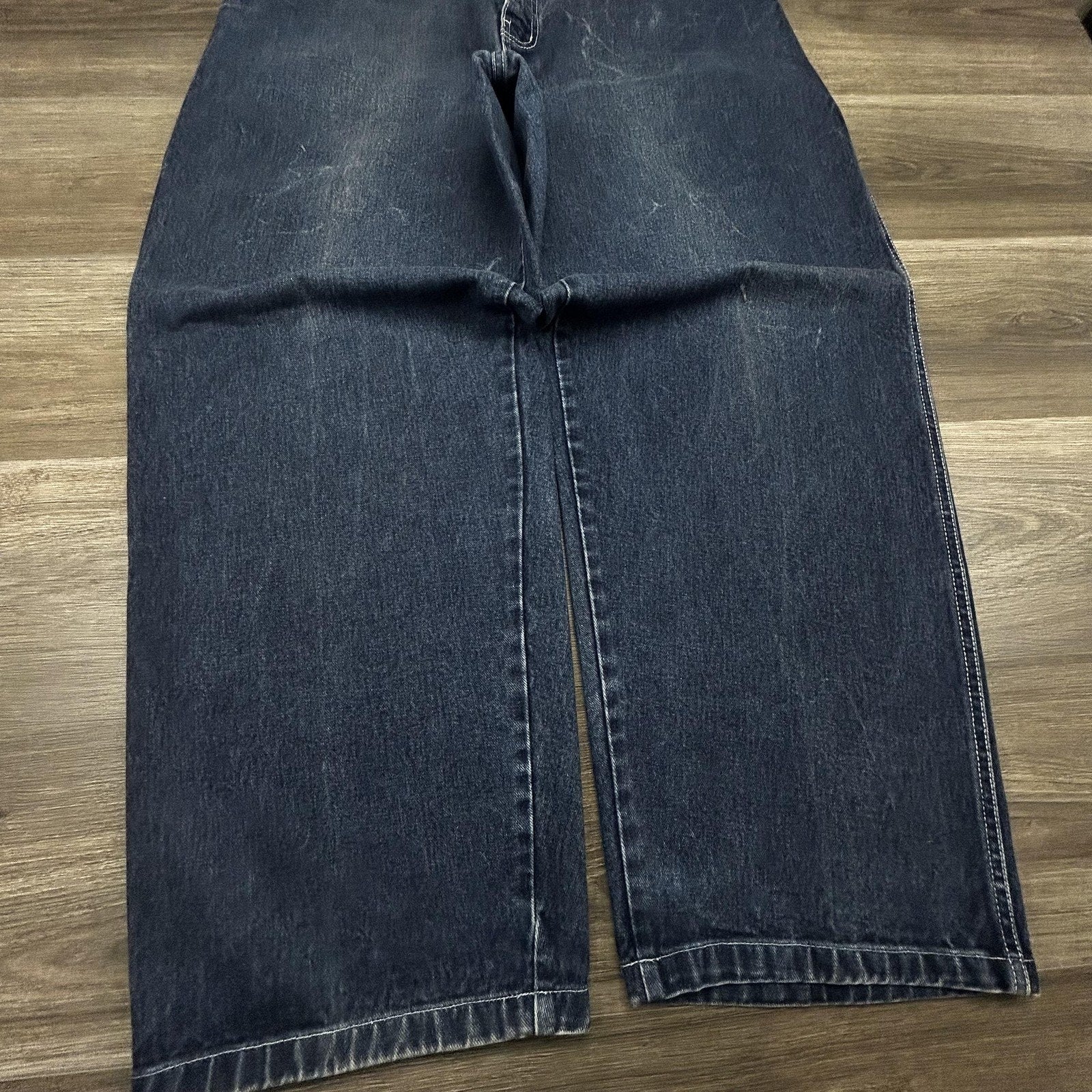 Vintage Sean John Jeans Mens 38x32 Dark Wash Baggy Wide Leg Hip Hop Diddy Y2K
