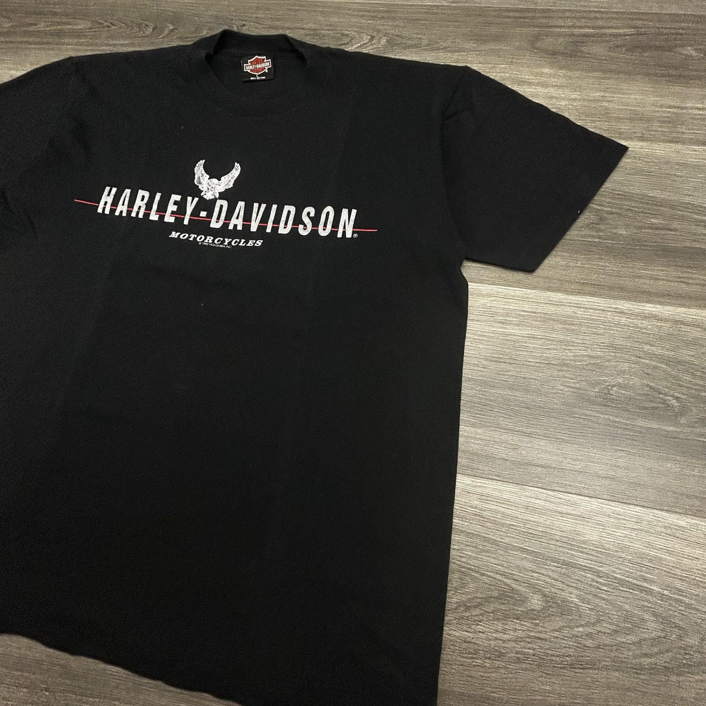 Vintage Harley Davidson Shirt Mens Large Black Black Hills Single Stitch 90s USA