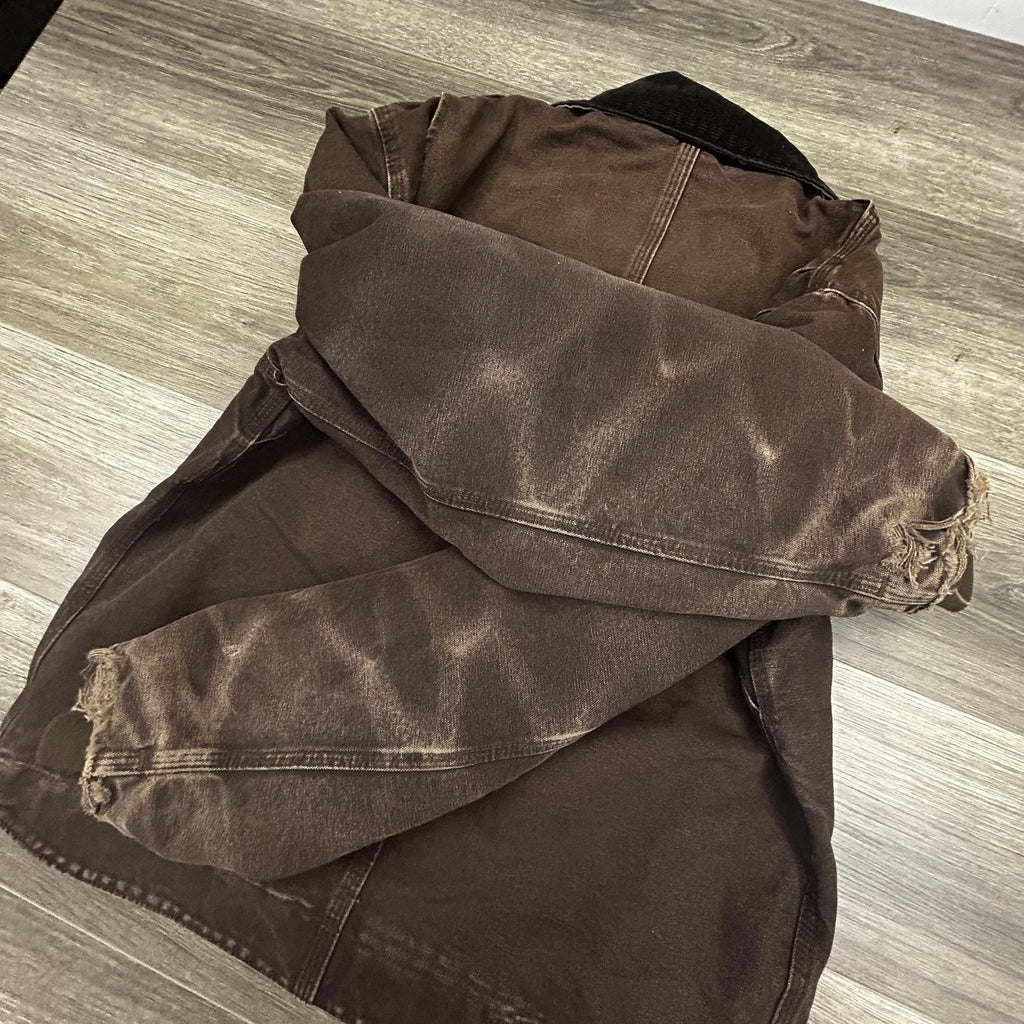 Vintage Carhartt Jacket Mens Medium Brown Detroit Canvas Sherpa Bomber J164 DKB