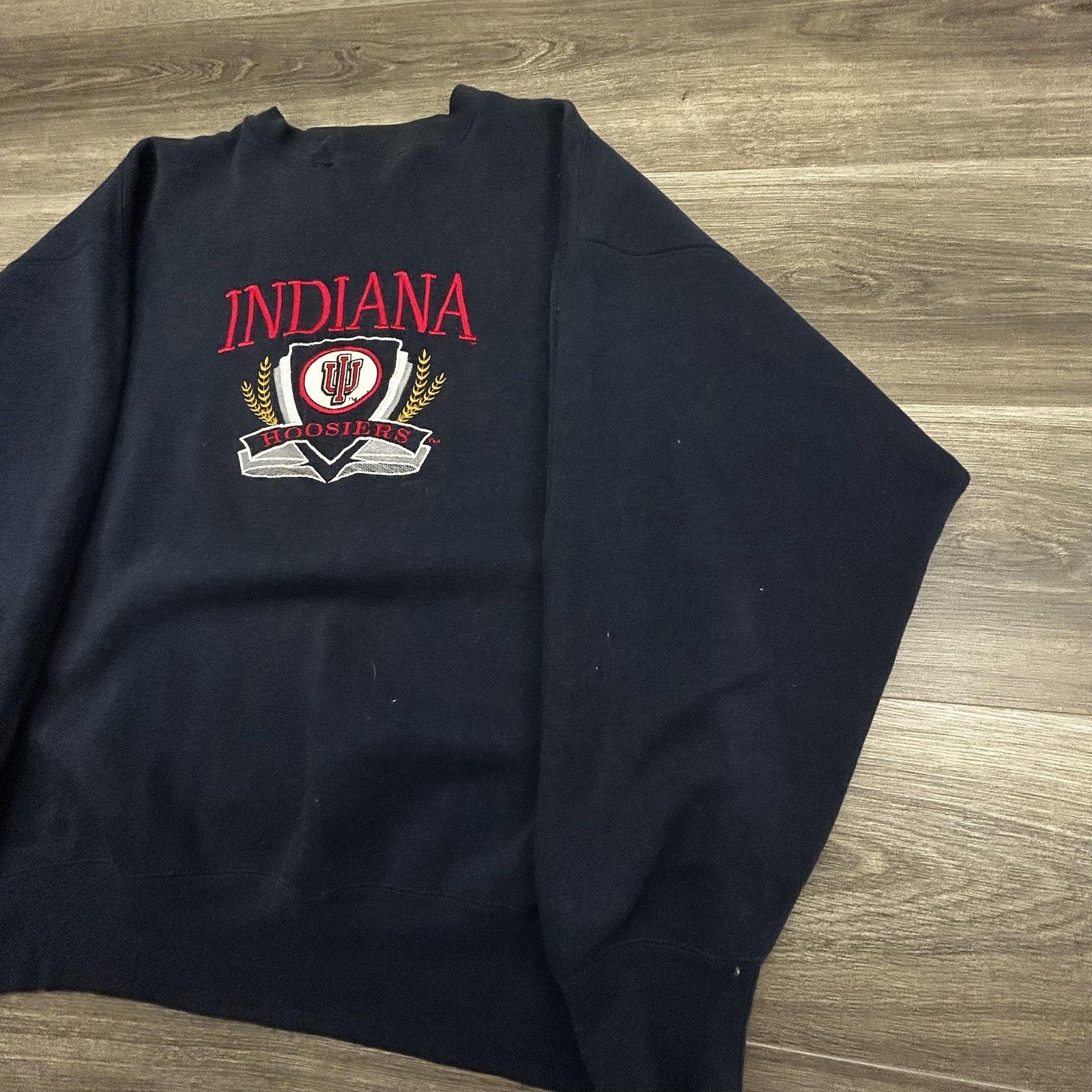 Vintage Indiana Hoosiers Sweatshirt Mens XL Navy Blue NCAA Basketball 90s