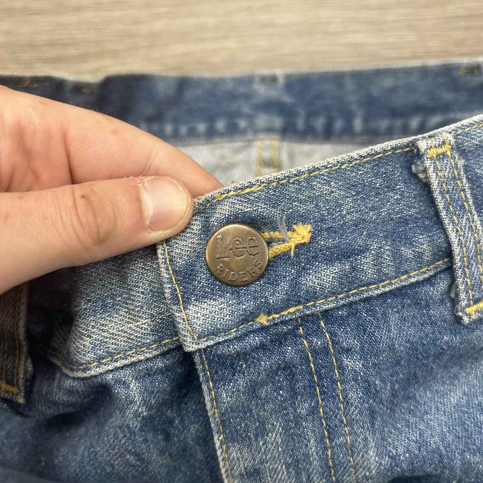 Vintage 80s Lee Riders Jeans Mens 32x31 Blue Straight Leg Denim Union Made USA