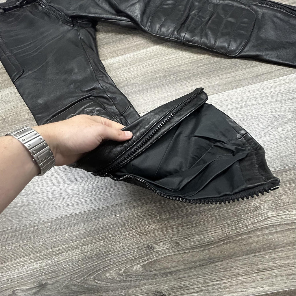 Vintage 80s Harley Davidson Hein Gericke Leather Pants Men 32 Black Padded Biker