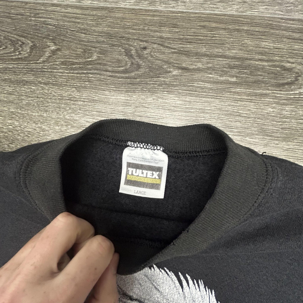Vintage Harley Davidson Sweatshirt Mens Large Black Eagle Motorcycle Country 90s