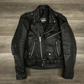 Vintage Pro-Rider Leather Motorcycle Jacket Mens 38 Black Belted Biker Punk 90s