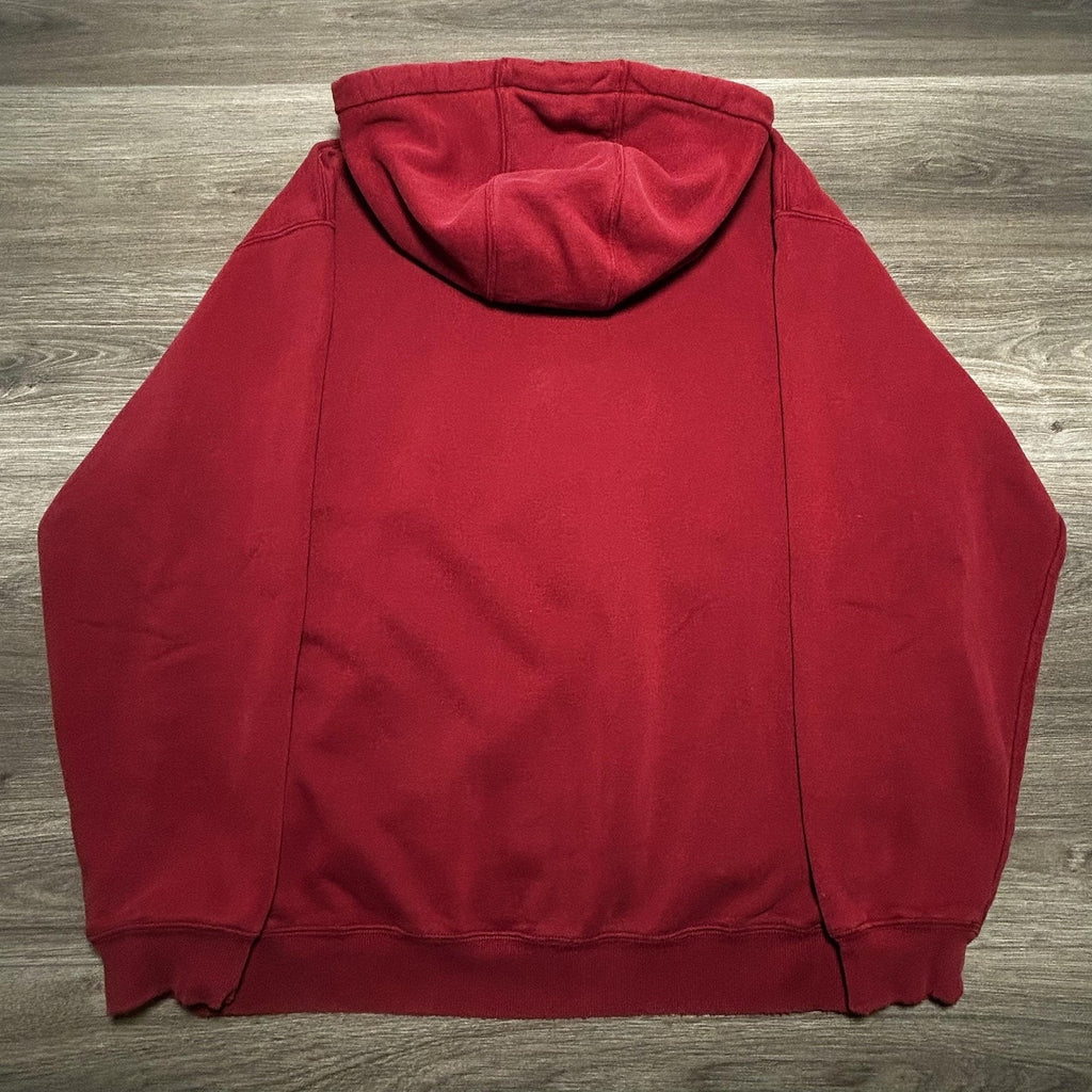 Vintage Carhartt Hoodie Mens XL Red Embroidered Logo Faded Skater K184 Y2K