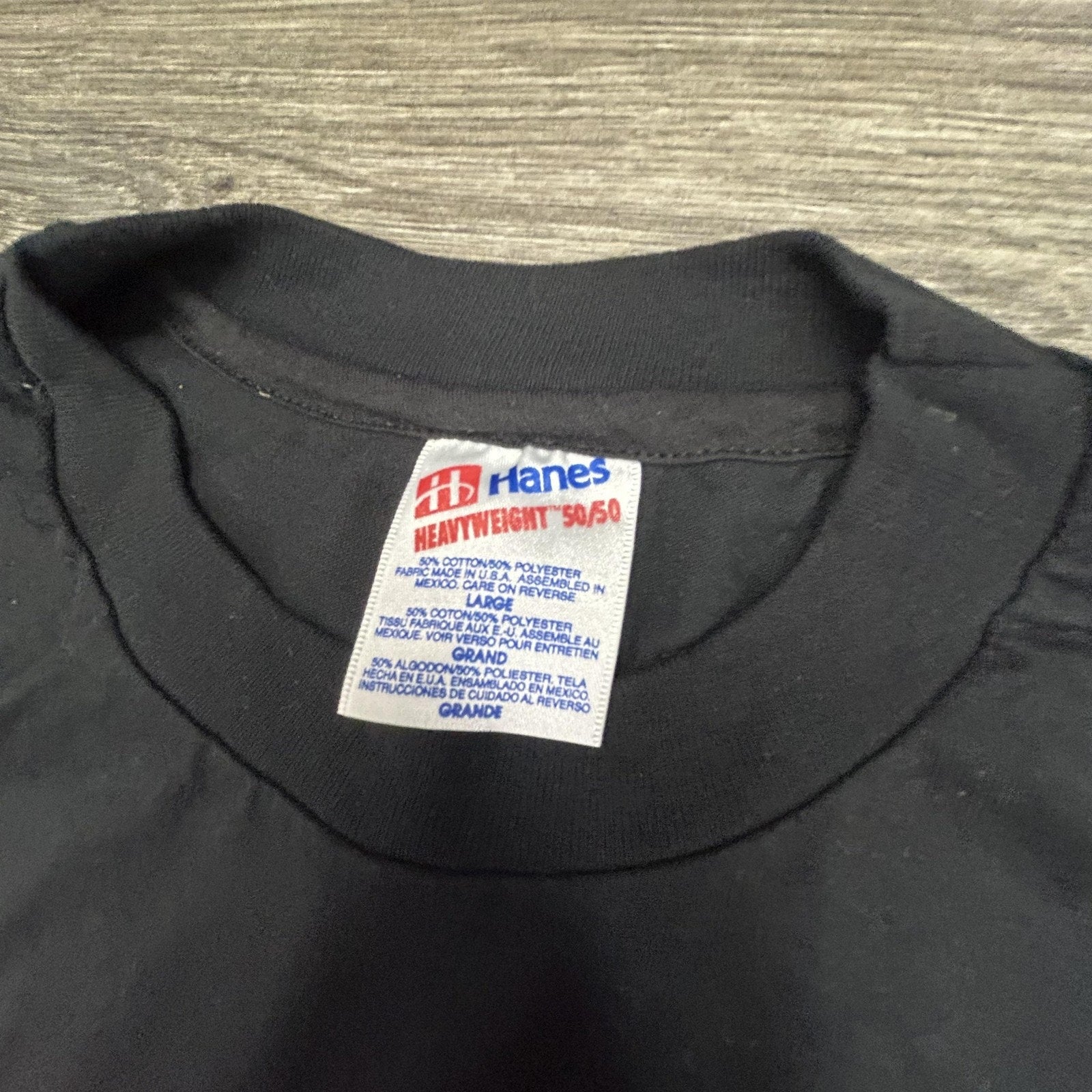 Vintage Biker Shirt Mens Large Black Harley Flames Skeleton Single Stitch 90s