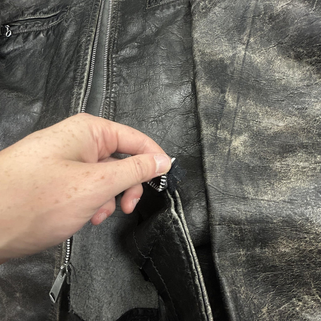 True Vintage 50s Brooks Motorcycle Leather Jacket Large Talon Zipper Biker Cafe