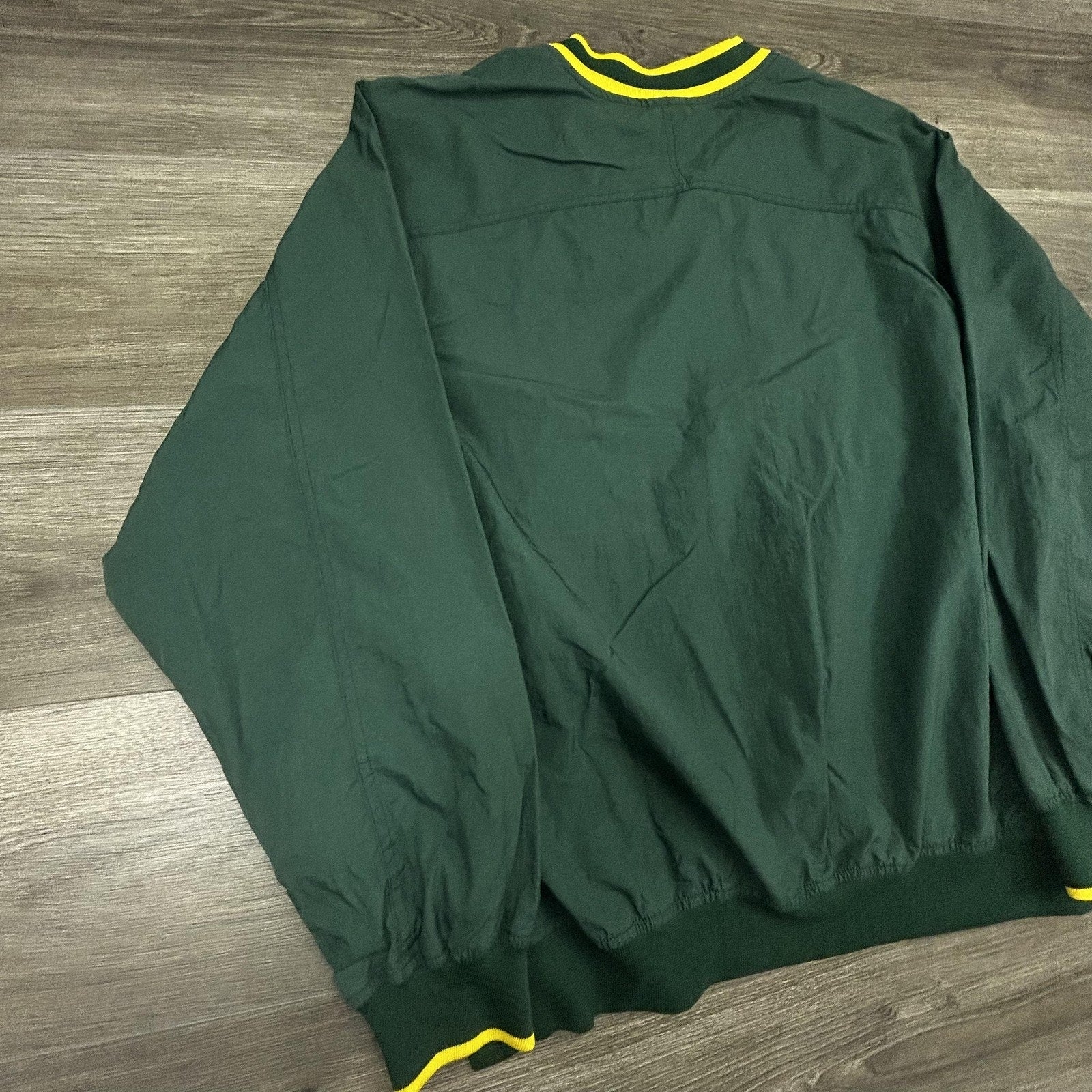 Vintage Nike Pullover Jacket Mens Large Green Yellow Oregon Center Swoosh 90s