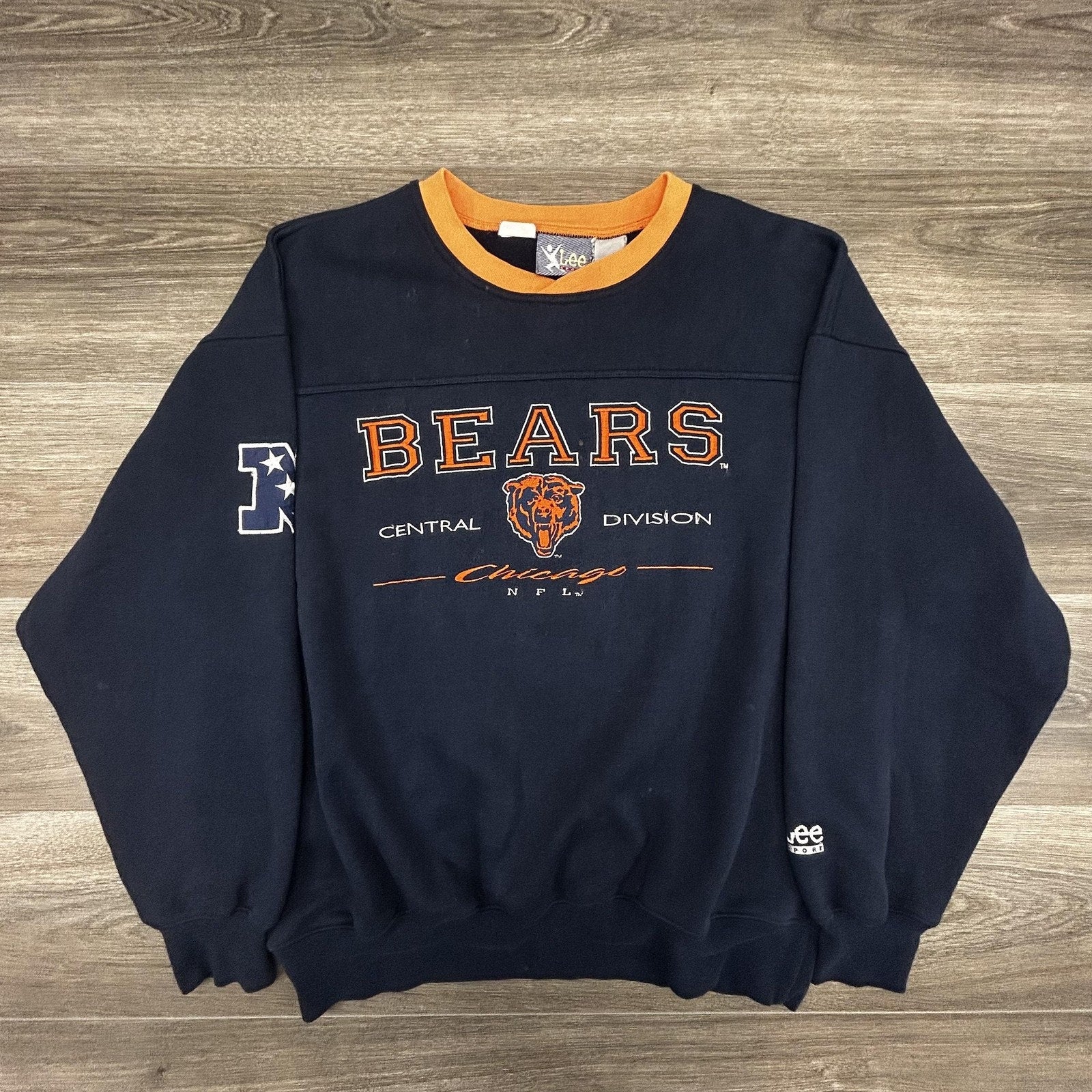 Vintage Chicago Bears Sweatshirt Mens Large Blue NFL Football Lee Sport 90s
