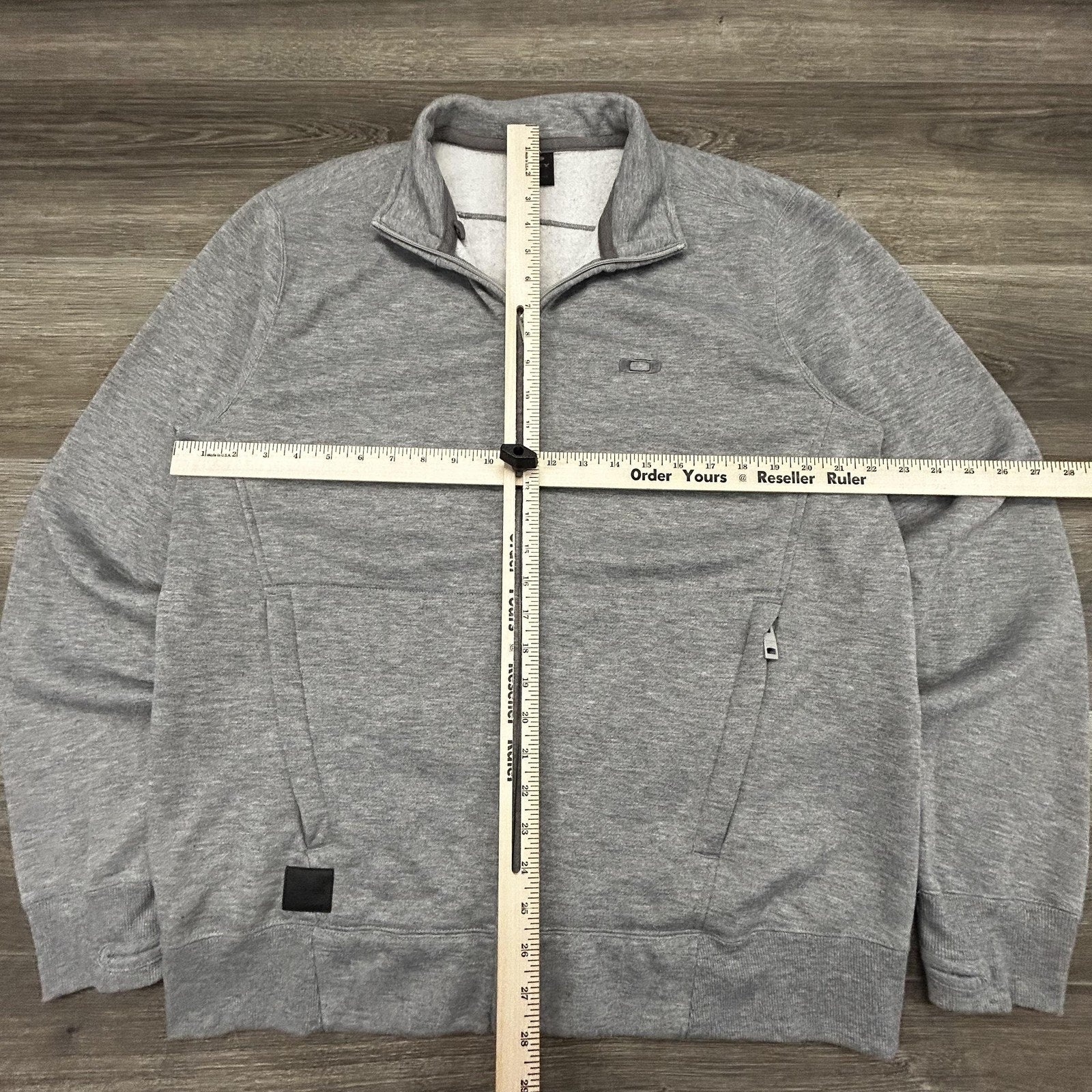 Oakley Sweatshirt Mens Large Gray Full Zip Fleece High Neck Logo Pockets Gorp