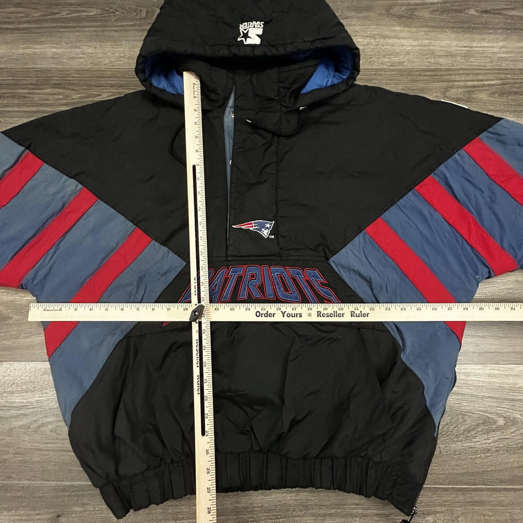 Vintage Starter New England Patriots Jacket Mens XL Black NFL Football 90s RARE