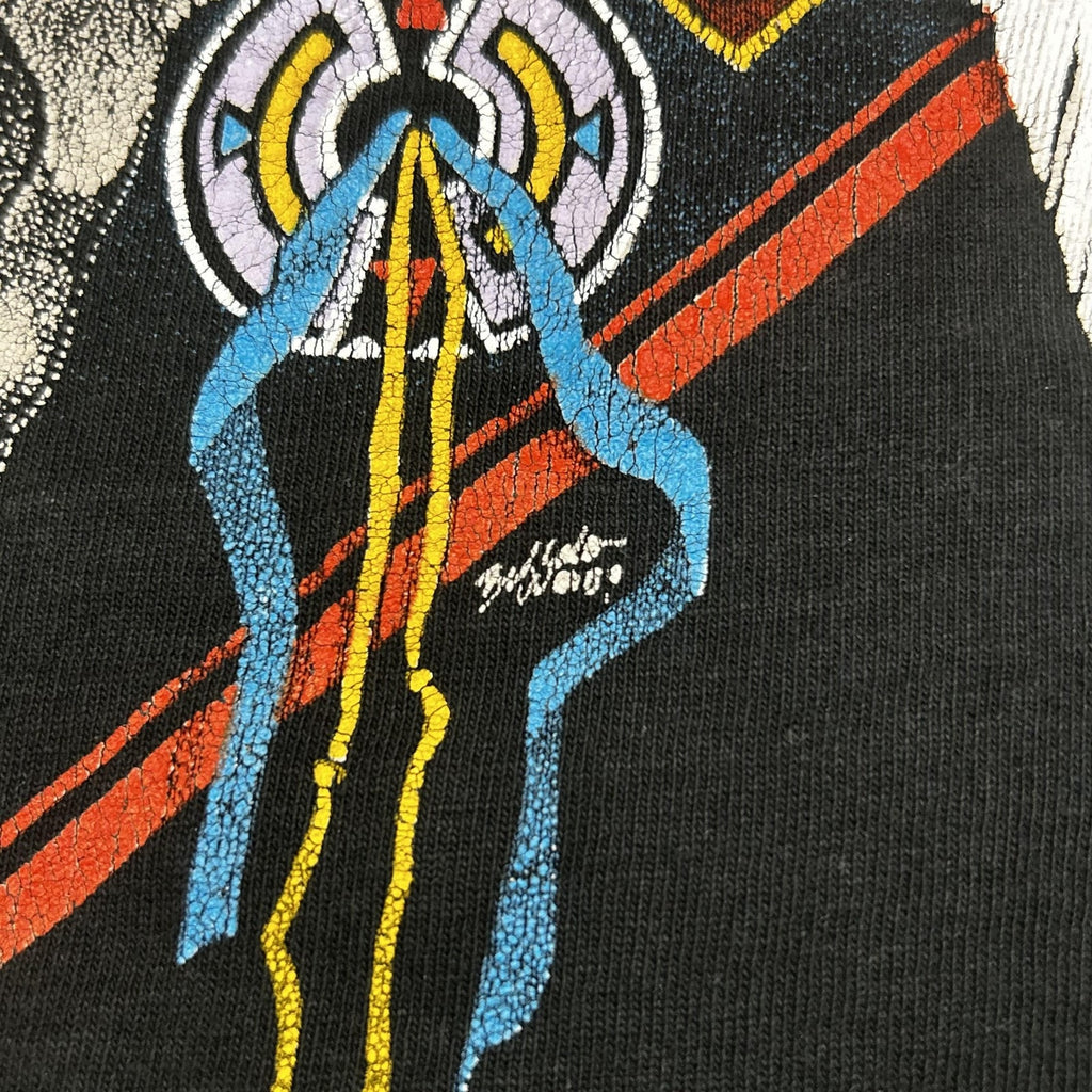 Vintage Black Hills Biker Shirt Mens XL Black Skull Single Stitch Harley 90s USA