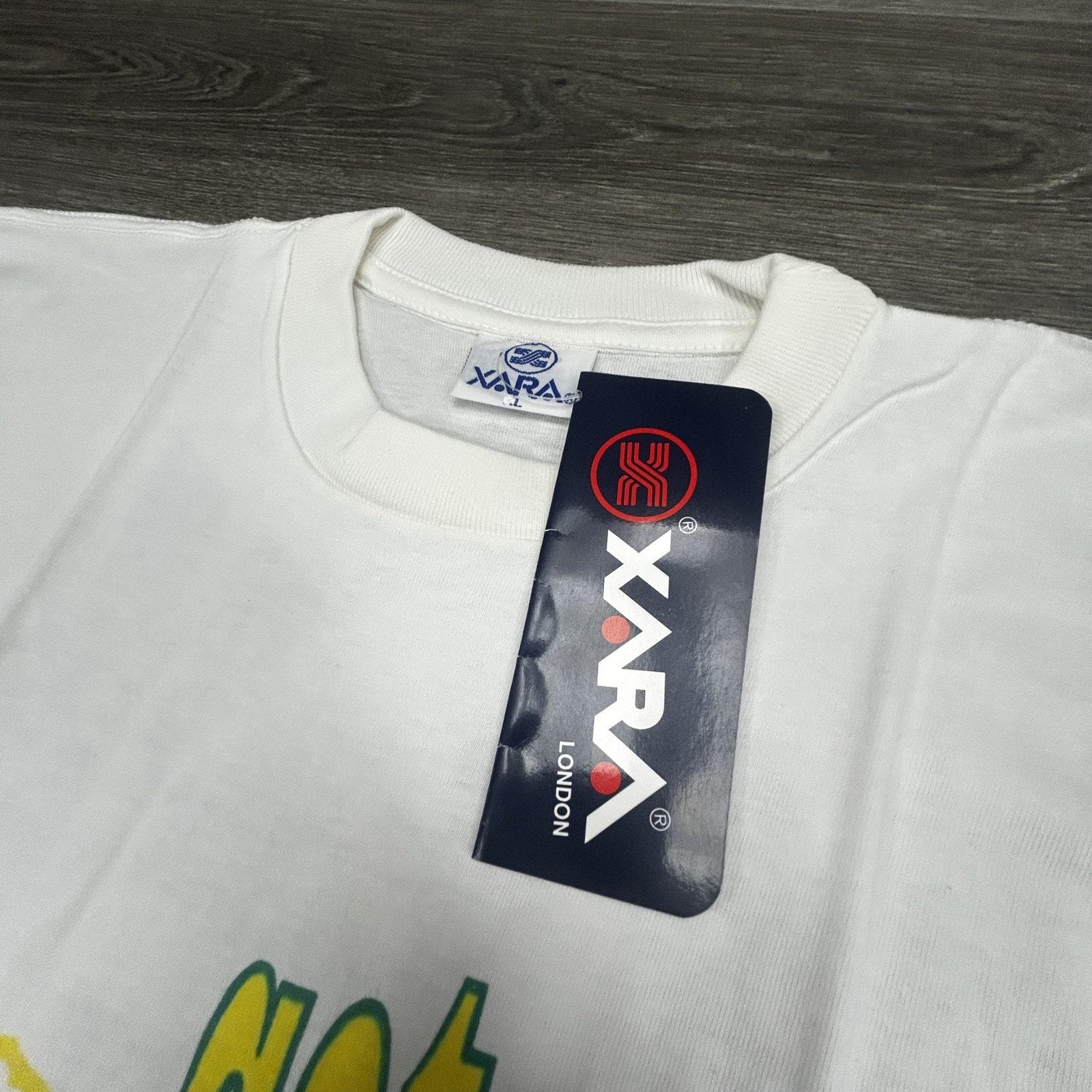 Vintage World Cup Shirt Mens Large White Xara Soccer Trash Talk Deadstock 90s