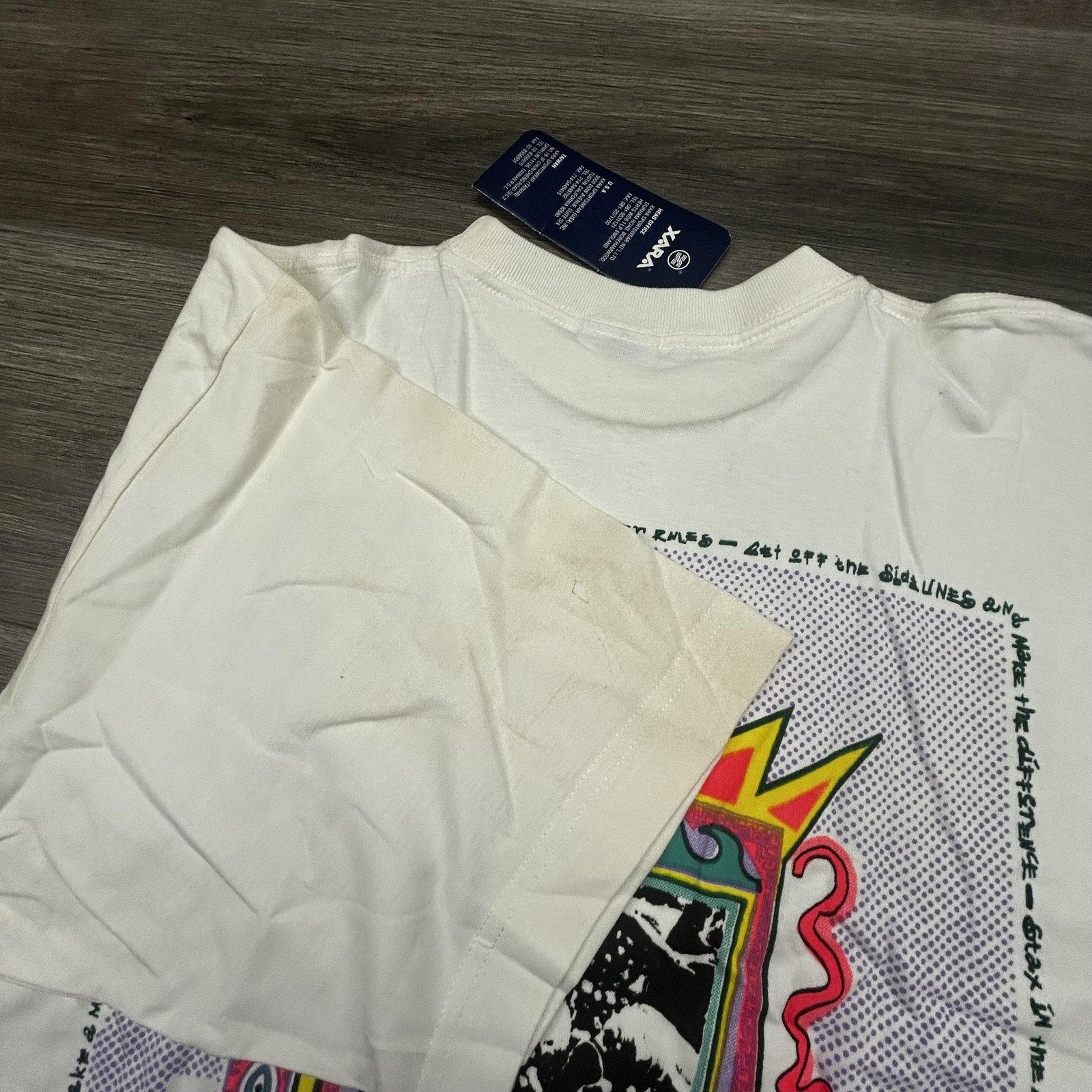 Vintage World Cup Shirt Mens Large White Trash Talk Los Angeles Xara Soccer 90s