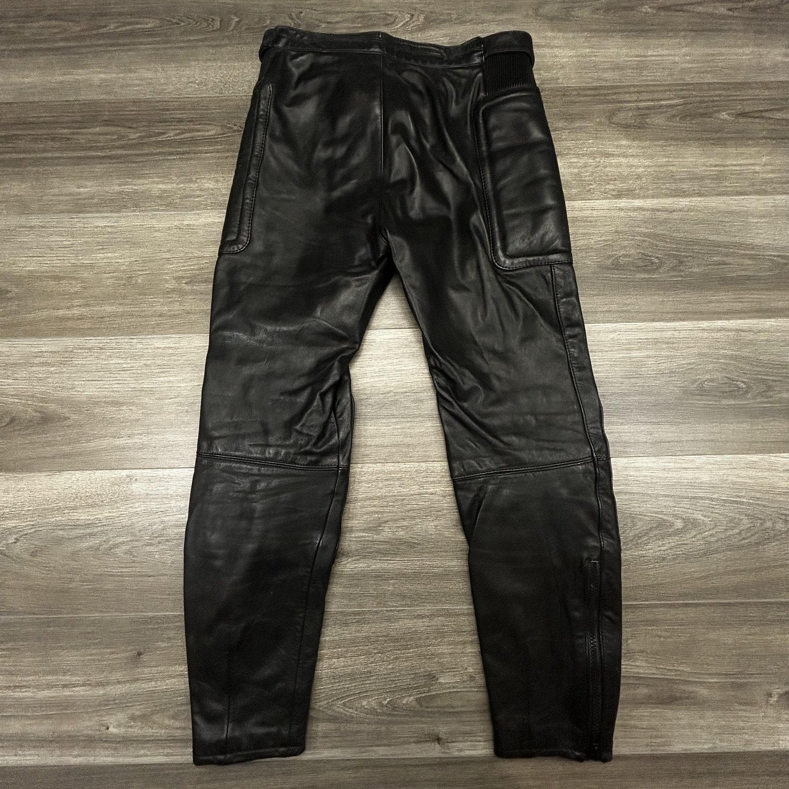 Vintage 80s Harley Davidson Hein Gericke Leather Pants Men 32 Black Padded Biker