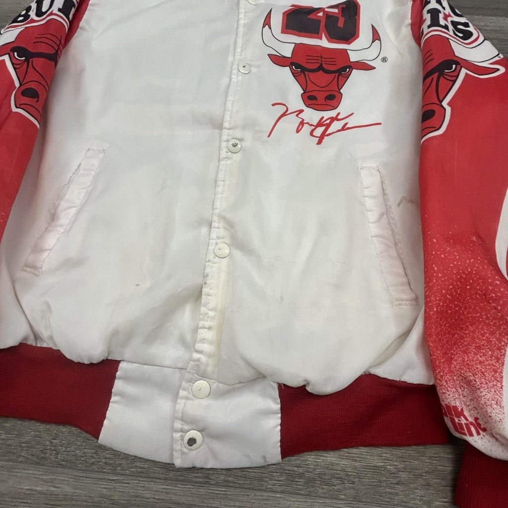 Vintage Chicago Bulls Jacket Mens Medium Michael Jordan Chalk Line AOP 90s USA