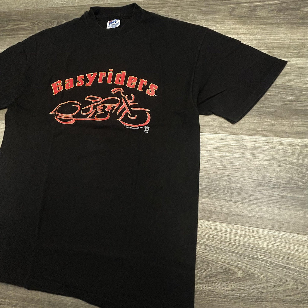 Vintage Easyriders Shirt Mens Large Black Faded Single Stitch Biker 90s USA 1994